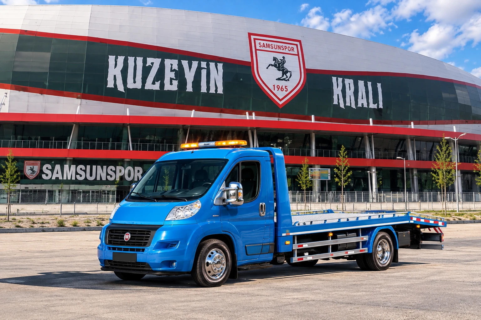 Mavi oto çekici ve Samsunspor Stadyumu